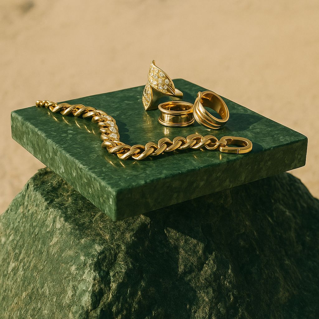 Green Marble Juwelry Holder