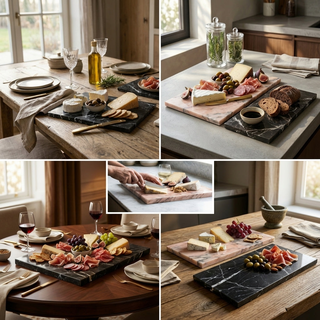 Nero Marquina Black Marble - Serving Plate / Tapas plate / Cutting Plate - Luxury Quarry