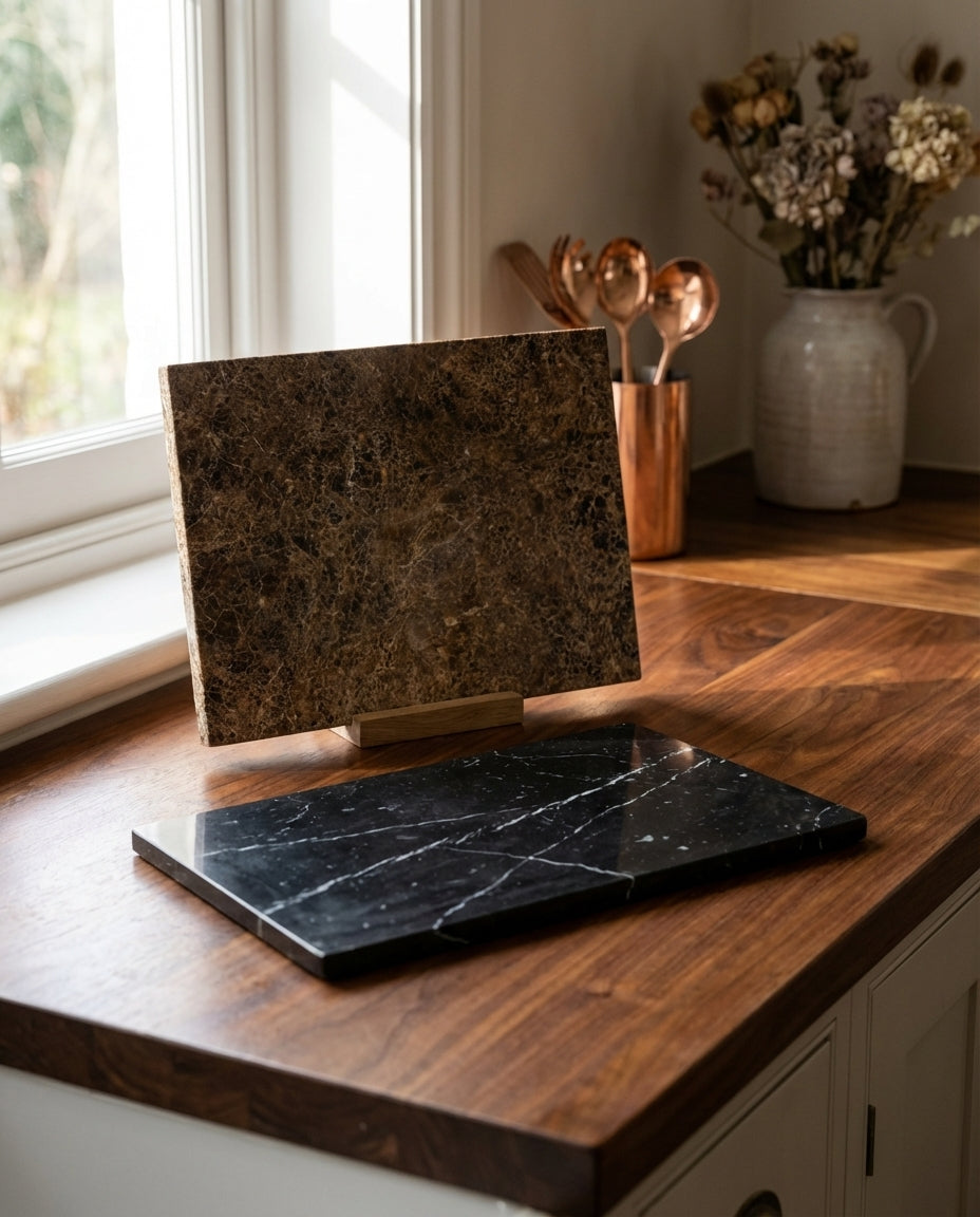 Nero Marquina Black Marble - Serving Plate / Tapas plate / Cutting Plate - Luxury Quarry