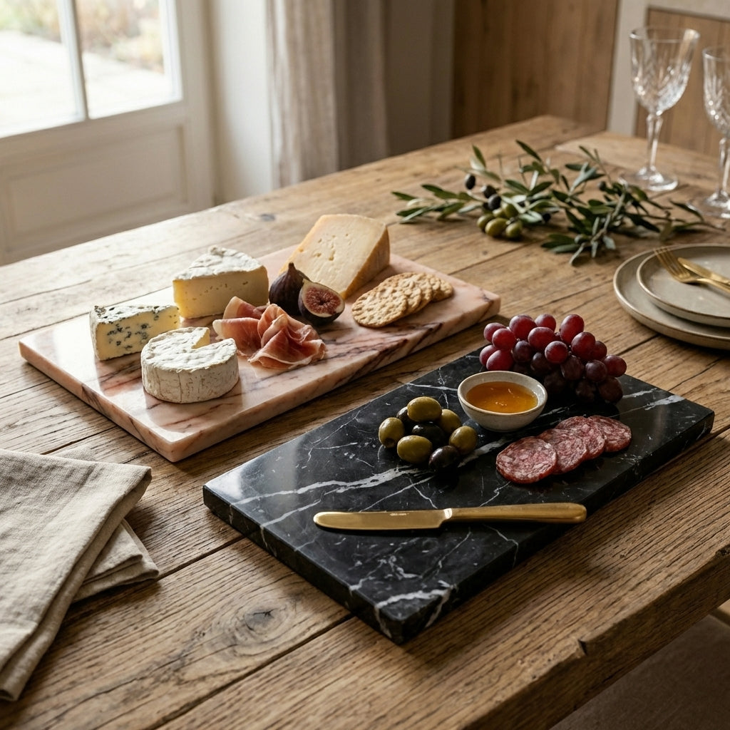 Nero Marquina Black Marble - Serving Plate / Tapas plate / Cutting Plate - Luxury Quarry