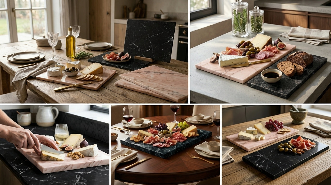 Nero Marquina Black Marble - Serving Plate / Tapas plate / Cutting Plate - Luxury Quarry