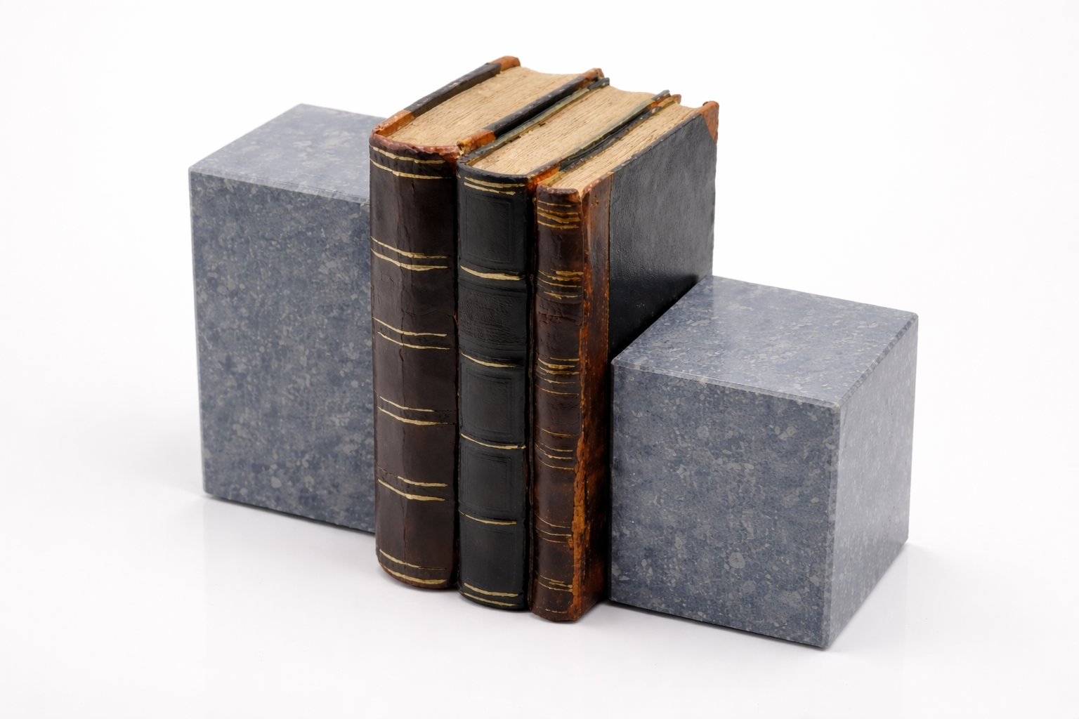 Luxuryquarry Belgian Bluestone Bookends – Set of 2 – Honed Blue Finish – Handmade – Premium Natural Stone Book Holders - Luxury Quarry