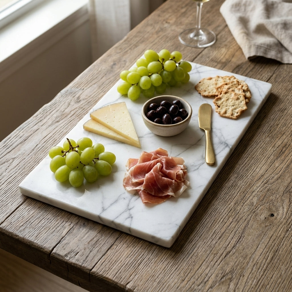 Carrara Marble - Serving Plate / Tapas plate / Cutting Plate - Luxury Quarry