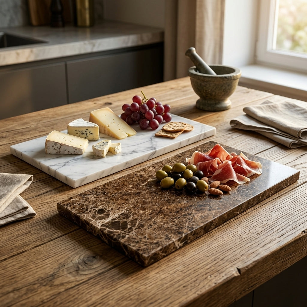 Marble Emperador - Serving Plate / Tapas plate / Cutting Plate - Luxury Quarry