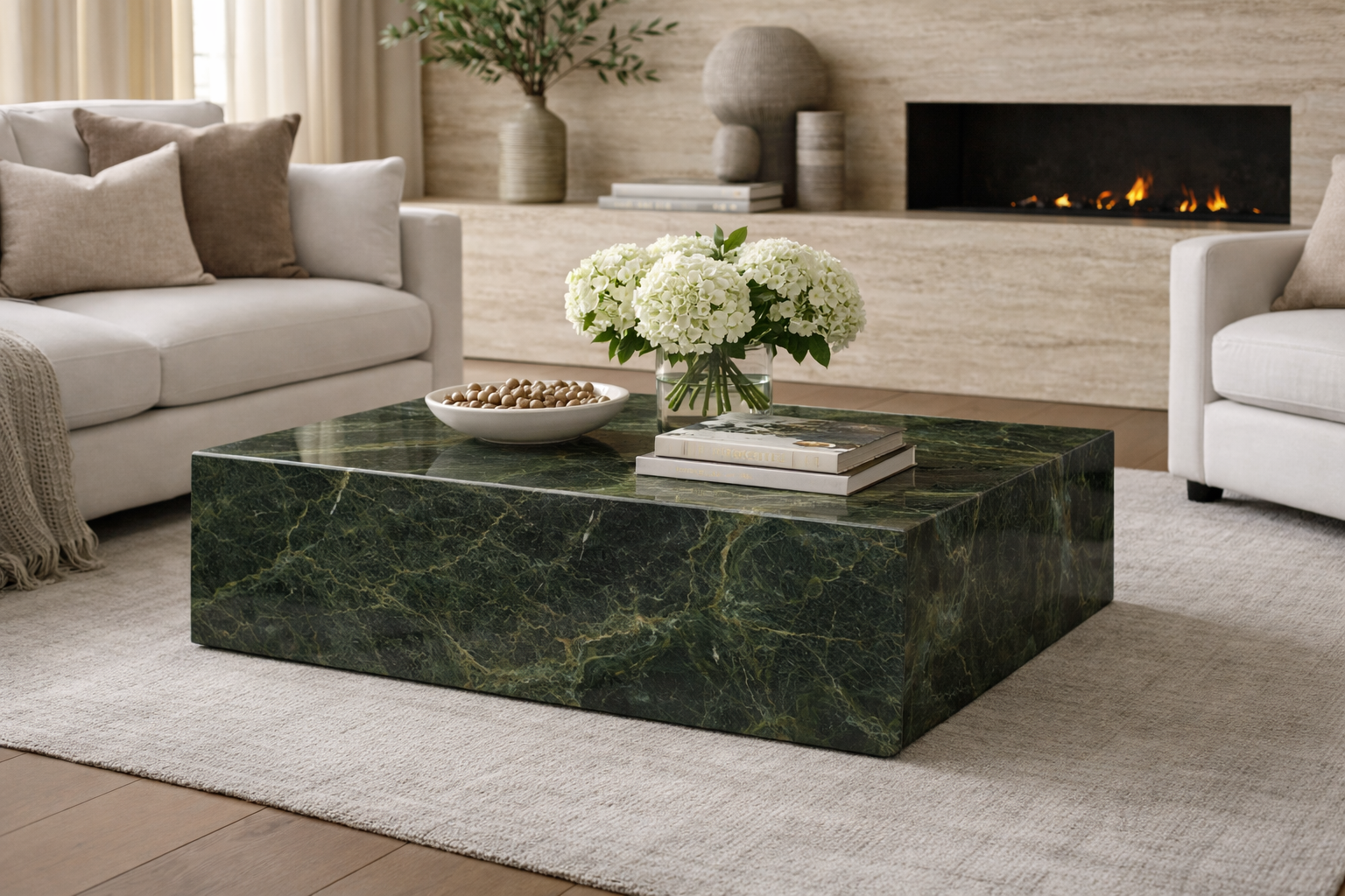 Luxury Quarry GREEN VITORIA Quartzite Coffee Table 120 × 80 × 40 cm - Luxury Quarry