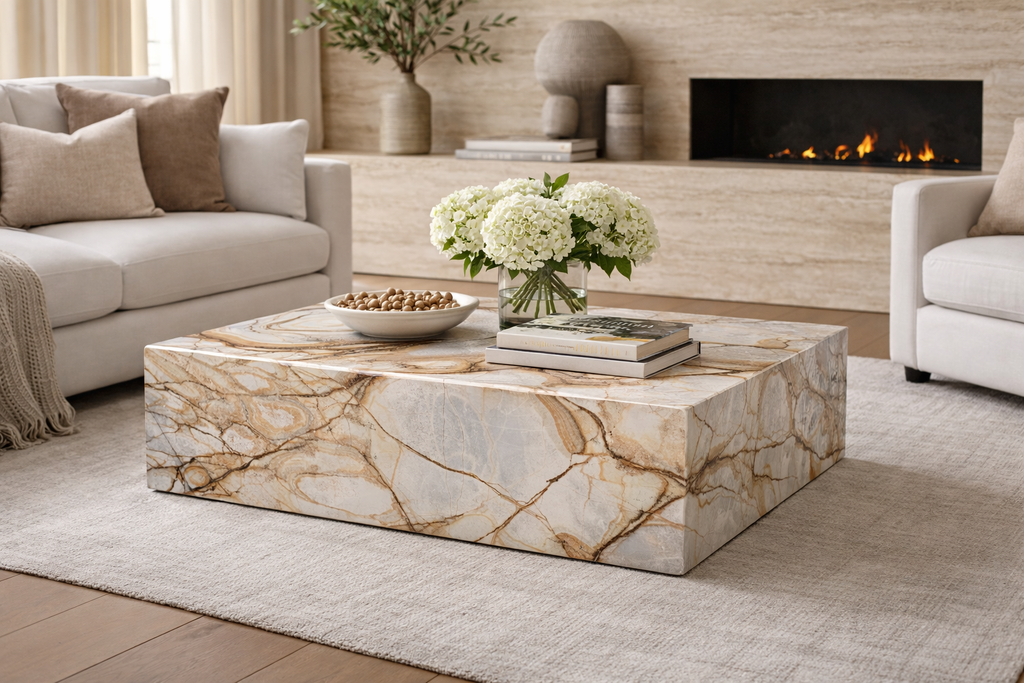 Luxury Quarry WHITE ROMA Coffee Table 120 × 80 × 40 cm - Luxury Quarry