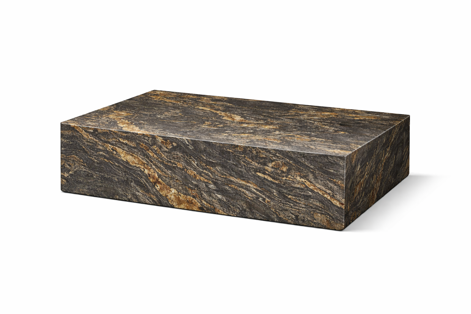 Luxury Quarry BLACK FUSION LEATHERLOOK Quartzite Coffee Table 120 × 80 × 40 cm