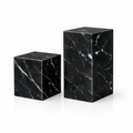 LuxuryQuarry Nero Marquina Marble Bookends – Premium Italian Black Marble | Set of 2 - Luxury Quarry