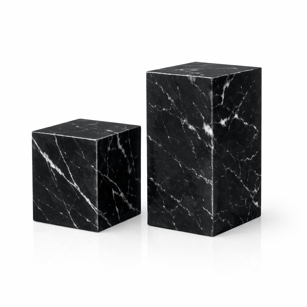 LuxuryQuarry Nero Marquina Marble Bookends – Premium Italian Black Marble | Set of 2 - Luxury Quarry