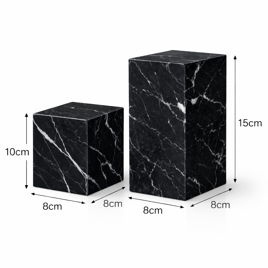LuxuryQuarry Nero Marquina Marble Bookends – Premium Italian Black Marble | Set of 2 - Luxury Quarry