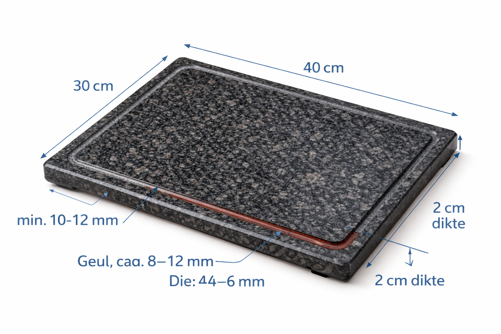 Granite Cutting Board with Juice Groove 40 x 30 x 2 cm - Luxury Quarry