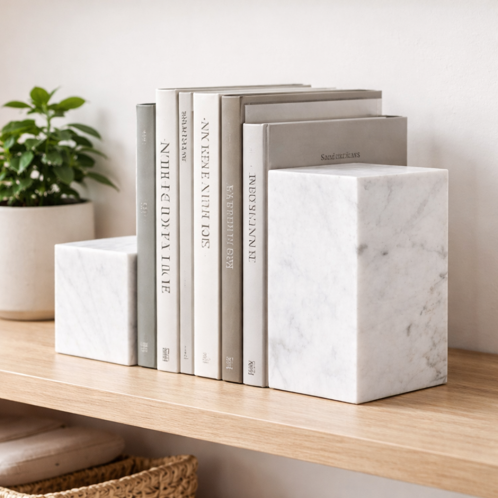 Bookends - Cararra marble - Luxury Quarry