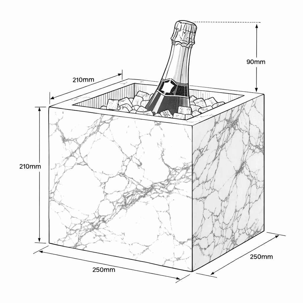Luxury Marble Champagne & Wine Cooler – Solid Stone Ice Bucket for Chilling Bottles
