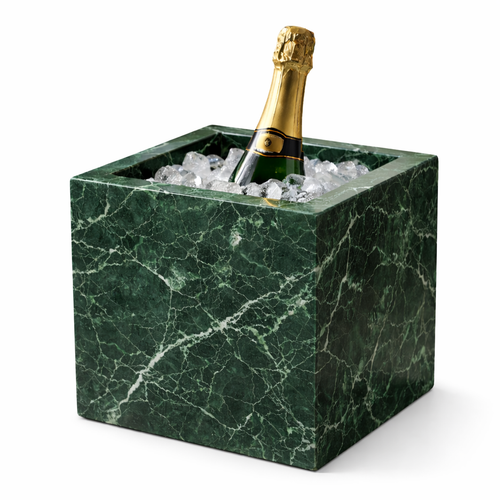 Luxury Green Marble Champagne & Wine Cooler — Solid Marble Ice Bucket for Elegant Entertaining - Luxury Quarry