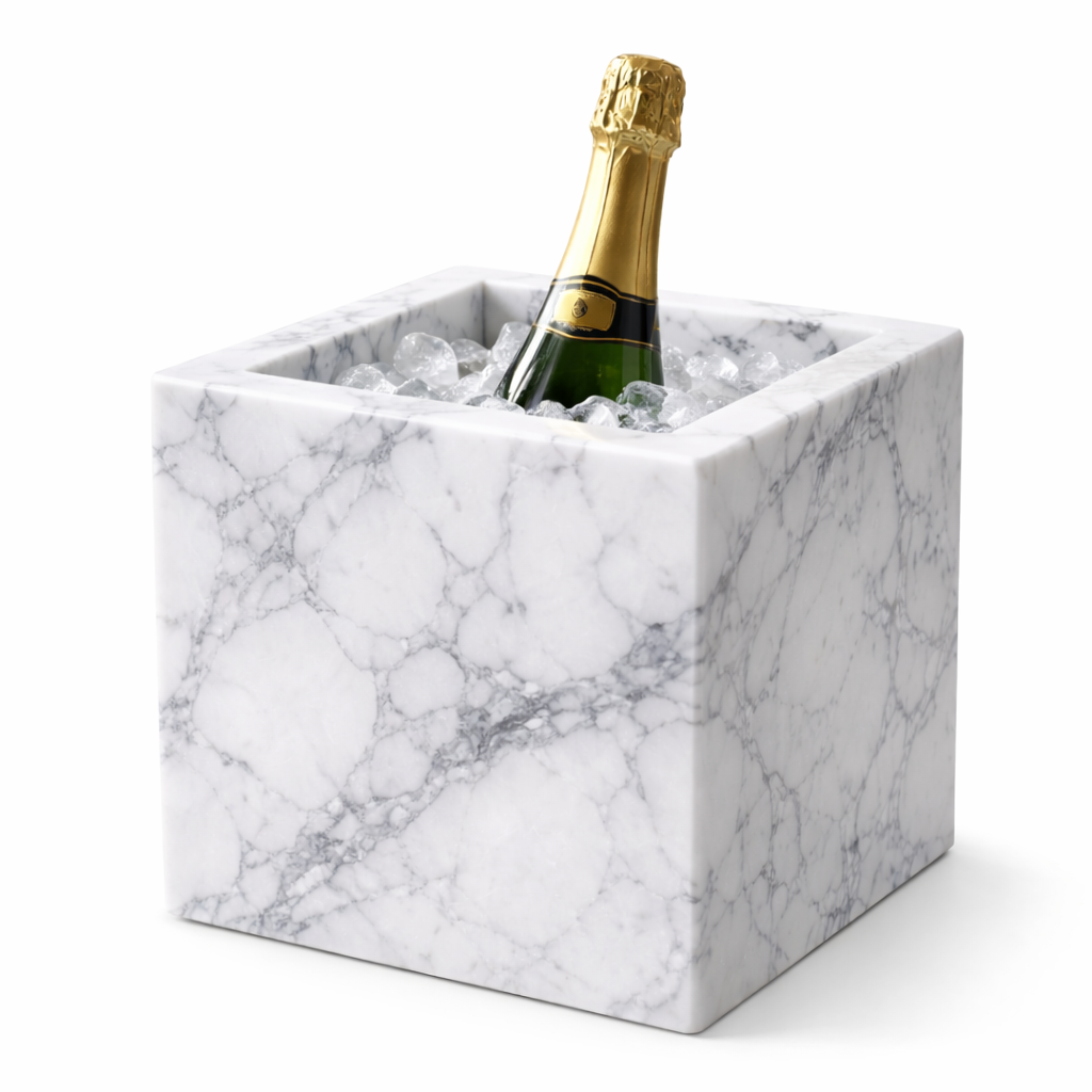 Luxury Marble Champagne & Wine Cooler – Solid Stone Ice Bucket for Chilling Bottles - Luxury Quarry