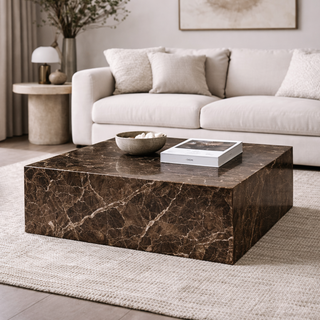 Luxury Quarry Emperador Marble Coffee Table 120 × 80 × 40 cm - Luxury Quarry