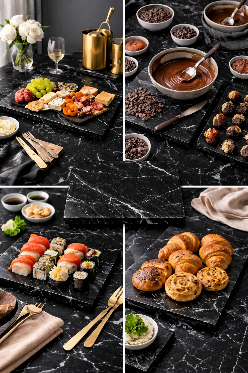 Nero Marquina Marble Cutting & Serving Board - Black Marble - Luxury Quarry