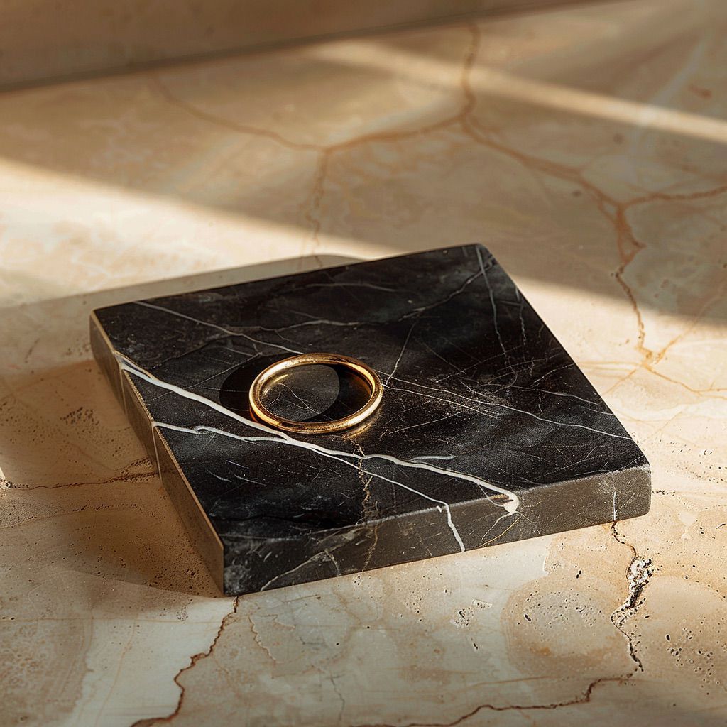 Nero Marquina Marble Juwelry Holder