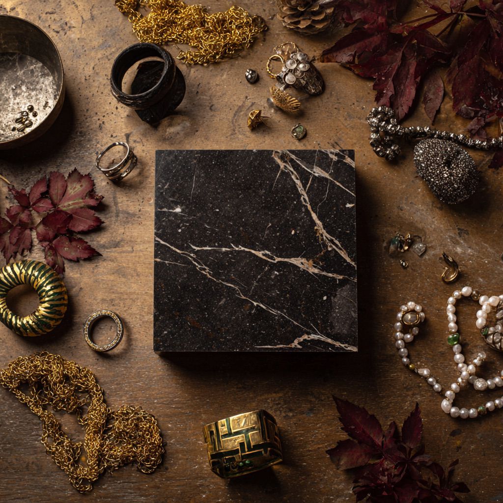 Nero Marquina Marble Juwelry Holder