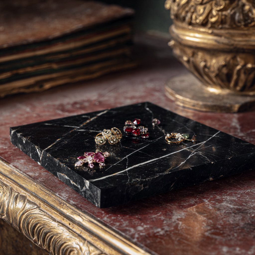 Nero Marquina Marble Juwelry Holder