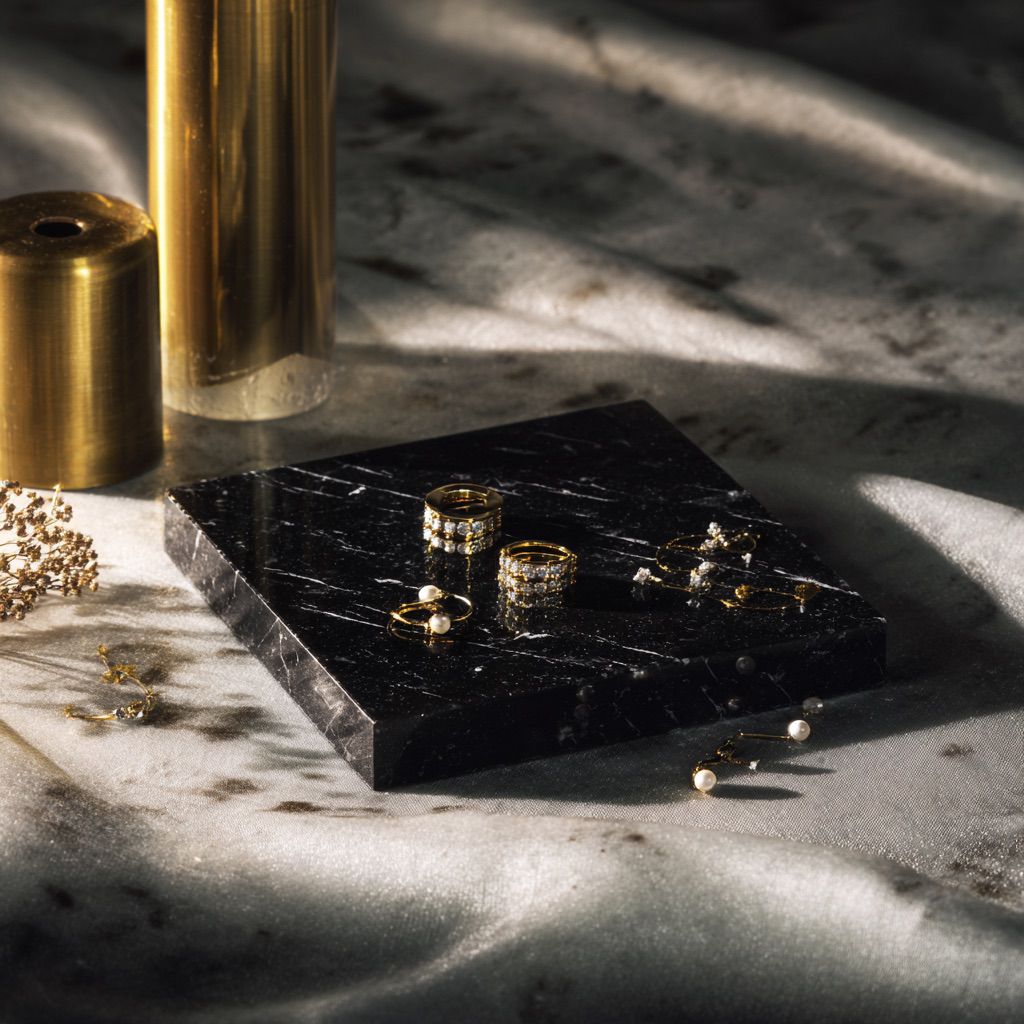 Nero Marquina Marble Juwelry Holder