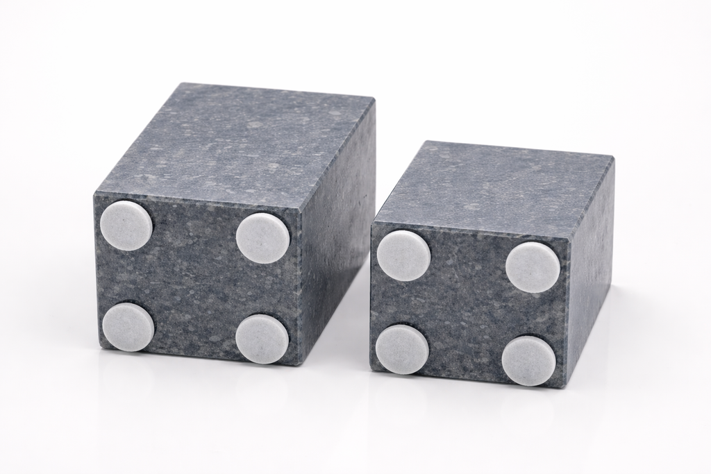 Luxuryquarry Belgian Bluestone Bookends – Set of 2 – Honed Blue Finish – Handmade – Premium Natural Stone Book Holders - Luxury Quarry