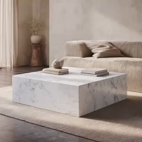 Luxury Quarry Carrara Marble Coffee Table 120 × 80 × 40 cm