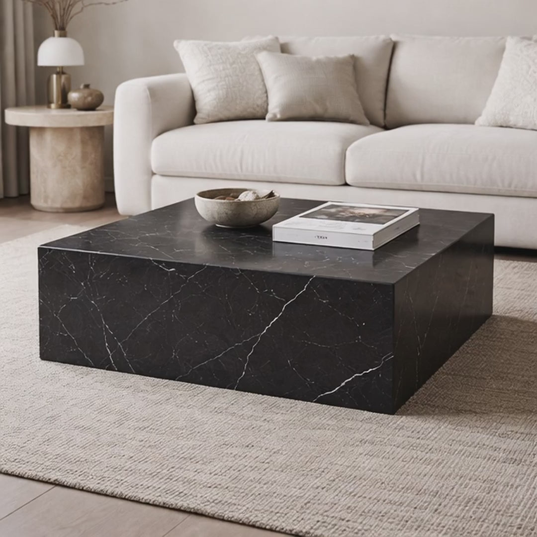 Luxury Quarry Black Marble Coffee Table – Nero Marquina marble 120x80x40 cm